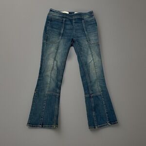 Pilcro Flare Leg Jeans Patchwork Pockets High‎ Rise Denim Size 26